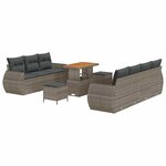 vidaXL Ensemble de canapé de jardin 10 Pièces Gris 90 x 55 x 71 cm