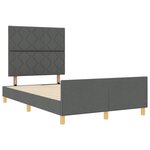 vidaXL Cadre de lit avec tête de lit Gris foncé 120 x 190 cm tissu