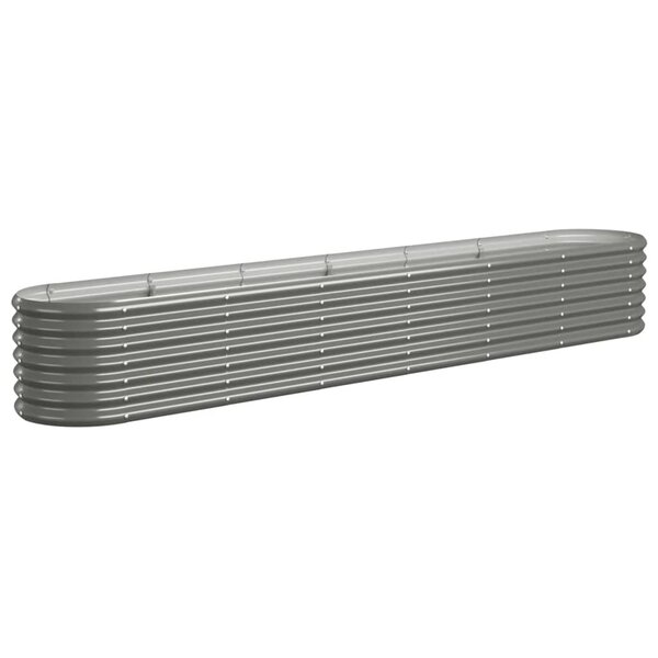 vidaXL Lit surélevé de jardin Acier galvanisé 260x40x36 cm gris