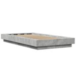 vidaXL Cadre de lit sans matelas gris béton 75x190 cm