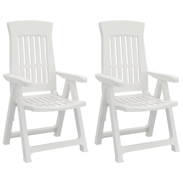 vidaXL Chaises inclinables de jardin lot de 2 blanc PP