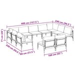vidaXL Ensemble de canapé de jardin 11 Pièces Anthracite Acier