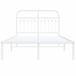 vidaXL Cadre de lit métal sans matelas et tête de lit blanc 120x200 cm