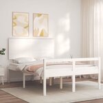vidaXL Lit pour personne âgée sans matelas blanc 140x190cm bois massif