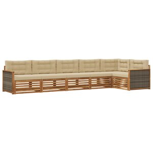 vidaXL Ensemble de canapés d'extérieur 6 Pièces Naturel et Beige
