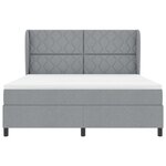 vidaXL Lit à ressorts avec matelas Gris clair 180 x 200 cm tissu