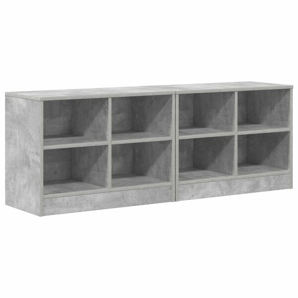 vidaXL Armoire de lit avec étagère 2 Pièces Gris béton 66 x 33 x 48 cm