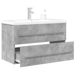 vidaXL Ensemble de meubles de salle de bain 2 Pièces gris béton