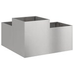 vidaXL Cache-pot de jardin Argent 80 x 80 x 48 cm Acier inoxydable