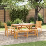 vidaXL Ensemble de salle à manger pour jardin 5 Pièces Marron