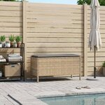 vidaXL Pouf de Jardin Beige et Gris clair 80 x 38 x 42 cm Rotin PE