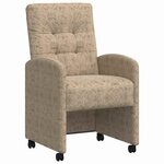 vidaXL Chaises de Salle à Manger avec Roues 2 pc Cuir suédé faux