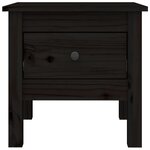 vidaXL Table d'appoint Noir 40x40x39 cm Bois massif de pin