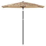 vidaXL Parasol de jardin avec LED et mât en acier marron 223x223x231cm