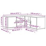 vidaXL Armoire d'angle gris béton 200x40x45 cm bois d’ingénierie
