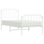 vidaXL Cadre de lit métal sans matelas avec pied de lit blanc 90x190cm