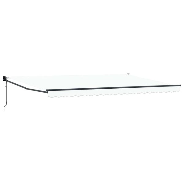 vidaXL Auvent Rétractable Blanc 500 × 300 cm Tissu et Métal