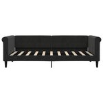 vidaXL Lit de jour avec gigogne et tiroirs noir 90x190 cm velours