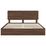 vidaXL Lit de Rangement Chêne brun 200 x 200 cm Bois d'ingénierie