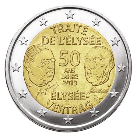 Pièce 2€ commémorative  2013 : france (traite de l'elysee)