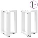 vidaXL Pieds de table basse en T  2 pièces  blanc  28 x 25 x (42-43) cm  acier
