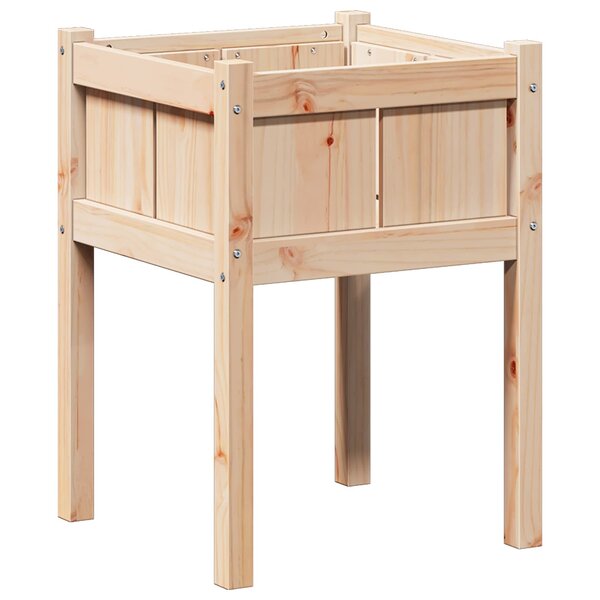 vidaXL Cache-pot de jardin Nature 50 x 50 x 70 cm Bois de pin massif