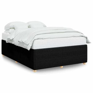 vidaXL Cadre de lit sans matelas noir 160x200 cm tissu