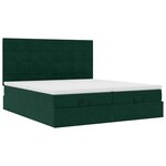 VidaXL Cadre de lit ottoman avec matelas vert foncé 180x200cm velours