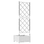 vidaXL Jardinière avec treillis blanche 40x40x125 5 cm