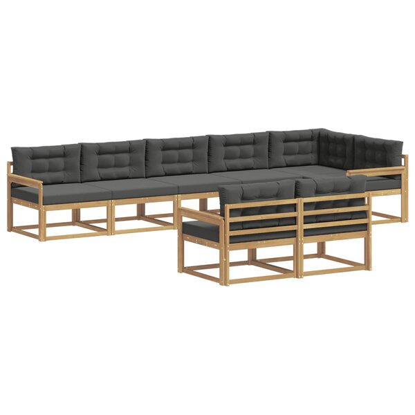 vidaXL Ensemble de canapés d'extérieur 6 Pièces Blanc et anthracite