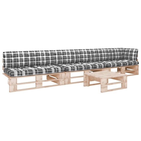 vidaXL Salon de jardin palette 4Pièces avec coussins bois de pin imprégné