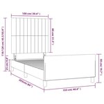 vidaXL Cadre de lit avec tête de lit marron foncé 100x200 cm Tissu