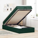 vidaXL Cadre de lit ottoman avec matelas vert foncé 90x200 cm velours