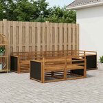 vidaXL Ensemble de canapés d'extérieur 7 Pièces Naturel