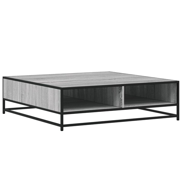 vidaXL Table basse sonoma gris 100x100x30cm bois d'ingénierie et métal