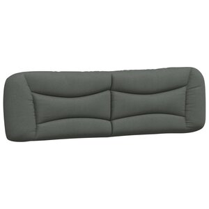 vidaXL Coussin de tête de lit Hvar gris foncé 180 cm tissu