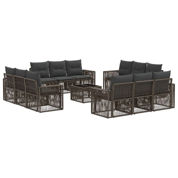 vidaXL Ensemble de canapé de jardin 13 Pièces Gris et Gris foncé