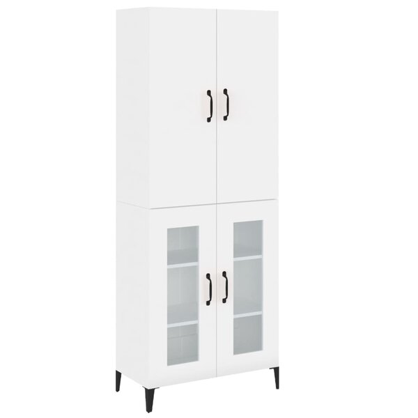 vidaXL Buffet haut Blanc 69 5x34x180 cm Bois d'ingénierie