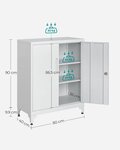 Caisson de bureau placard polyvalent armoire de bureau à 2 portes verrouillable meuble de rangement en acier pour bureau salon noir 12_0004830