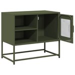 vidaXL Meuble TV vert olive 68x39x60 5 cm acier