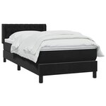 vidaXL Sommier à lattes de lit avec matelas noir 90x210 cm velours