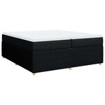 vidaXL Sommier à lattes de lit avec matelas Noir 200x200 cm Tissu