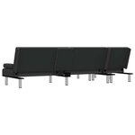 vidaXL Canapé-lit en forme de L noir 255x140x70 cm similicuir