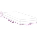 vidaXL Matelas Blanc  Gris 90 x 200 cm Mousse
