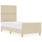vidaXL Cadre de lit avec tête de lit Crème 80 x 200 cm tissu