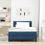 vidaXL Lit à ressorts avec coussin Bleu 120 x 190 cm tissu