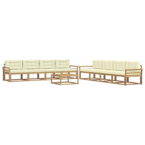 vidaXL Ensemble de canapés d'extérieur 9 Pièces Blanc et crème