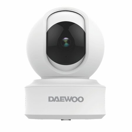 DAEWOO Caméra intérieur IP501, Full HD 1080P, Système Audio bidirectionnel, motorisée, Détection de Mouvement, Vision Nocturne, Blanc