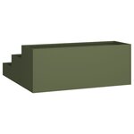 vidaXL jardinière de jardin 3 niveaux 90x90x35 cm olive acier