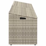 vidaXL Boîte de rangement de jardin gris clair 220x50x58 cm rotin